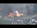 Junkyard worker suffers severe burns in fire