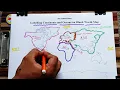 Labelling continents and oceans on blank world map Hindi Urdu