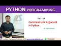 Part - 18 Command Line Argument in Python Hindi Language