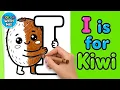 I is for Kiwi Letter I Coloring Page ABC Fruit Coloring for Kids