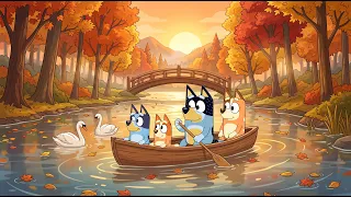 Bluey Bingo Autumn River Journey Chill Lofi Beats for Study Work Golden Sunset Escape