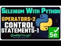 Selenium with Python Operation Control Statments Automation Testing Selenium Quality Thought