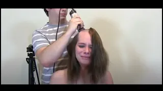 extreme long to bald headshave forced