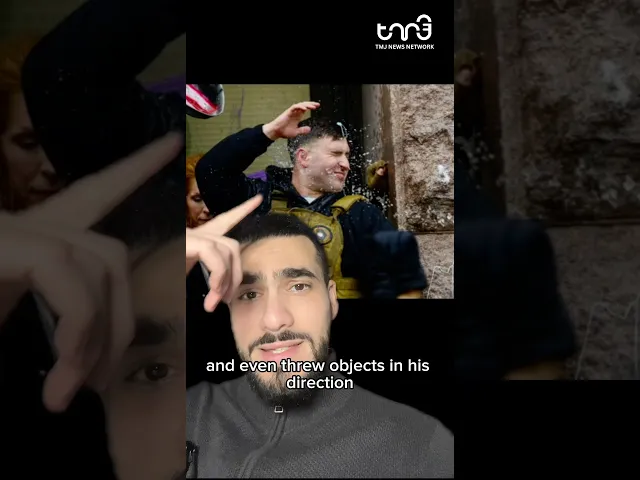 Jake Lang confronted by anti-ICE protestors in Minnesota