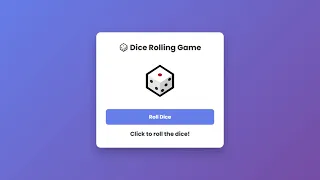 Dice Rolling Game Using HTML CSS JavaScript Beginner JavaScript Project