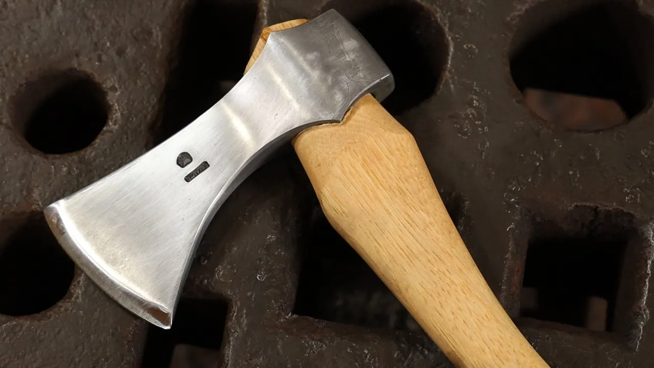 Axe forged from steel cable - Blacksmithing