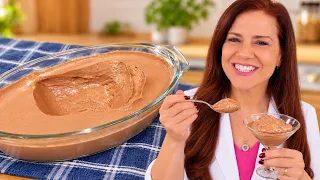 MOUSSE DE CHOCOLATE PROBIÓTICA - Sem Açúcar, Cremosa, Fácil, Rápida e Saudável