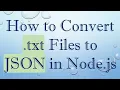 How to Convert txt Files to JSON in Node js
