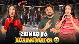 ZAINAB'S FIRST PROFESSIONAL BOXING MATCH 🥊😱 | Mano Ko Bht Maar Pari 😭 | Areeb K Vlog Py Reaction ♥️