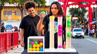 Jogo da bolinha com três cores 