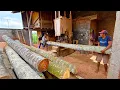 Download Lagu It's truly outrageous how ferociously the 6-meter-long coconut log was sawed and it sold immediately