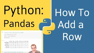 How to Add a Row To a Data Frame in Pandas Python