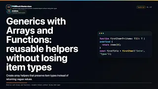 Generics with Arrays and Functions Explained FullStack Masterclass TypeScript Course