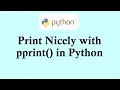 Easy Python tutorials Output better form using pprint in Python