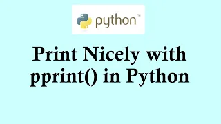 Easy Python tutorials Output better form using pprint in Python
