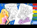 Barbie Coloring Coloring Barbie Fairy Princess Coloring page Markers Glitter