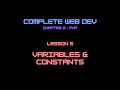 Web Dev 3 - 5 PHP Variables