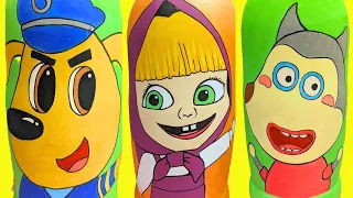 ASMR UNBOXING Nostalgic Childhood Shows Part 1! Masha and the Bear, Sheriff Labrador, 5 Min Video❤️
