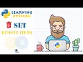 Remove Items from Set in Python Pop Remove Discard Clear Del - Python Tutorial for Beginners
