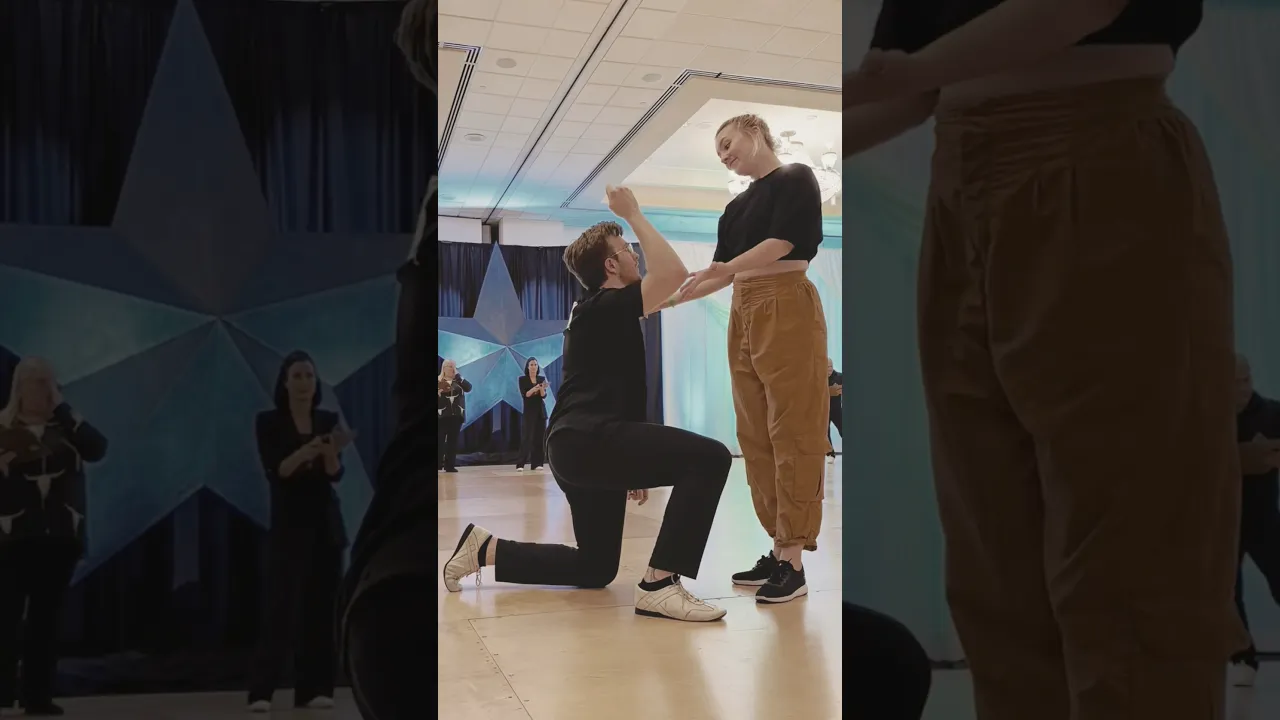What did she say?? 😂 #westcoastswing #dancecompetition #footwork #improv