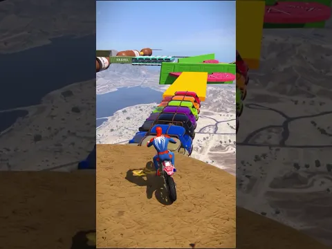Spider-Man Must Complete the Crazy Ramps to Save His Friends #shorts #gta5