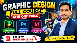Graphic Design Full Course in Hindi π₯ CorelDRAW + Photoshop + InDesign | One Video