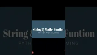 CLASS 12 PYTHON CH-4 PART 3 String and Maths Function
