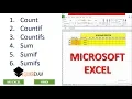 Microsoft Excel Count Countif Countifs Sum Sumif Sumifs Hindi Quikr Exam