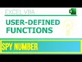 Excel VBA - User-Defined Functions Spy Number