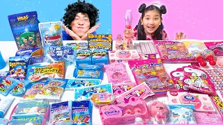 Pink vs Blue Food Challenge.