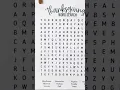 THANKSGIVING WORD SEARCH