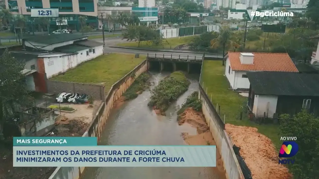 Macrodrenagem do Rio Criciúma: investimentos do governo municipal têm minimizado os danos das chuvas