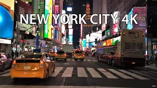 new york city 4k night drive times square driving downtown