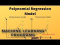 POLYNOMIAL REGRESSION WITH GRAPH MACHINE LEARNING PROGRAMS PYTHON