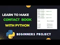 How to Create Contact Book in Python Language Contact Book Python Project
