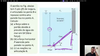 2.3 Hidrostática - Exercício 1 - Forças em Superfícies Planas Submersas
