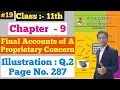 Final Accounts illustration Q 2 Page No 287 Chapter - 9 Class 11th