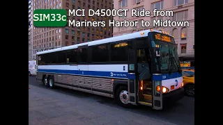 NYCT SIM33C Bus Ride 2008 MCI D4500CT 2224 from Mariners Harbor to Central Park South