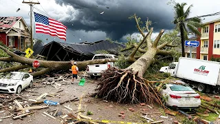 Chaos in Springfield Massachusetts Severe Storms Uproot Trees Damage Cars Cause Major Damage