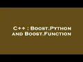 C Boost Python and Boost Function