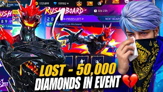 I LOST 50,000 DIAMONDS ON LEGENDARY BUNDLE 😭 IN RUSH BOARD EVENT- GARENA FREE FIRE 