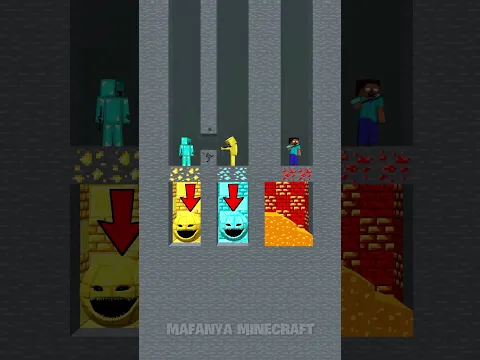 😱 HELP HEROBRINE FROM LAVA TRAP AND HELP DIAMOND AND GOLD MOON 😱 #minecraftshorts #herobrine #shorts