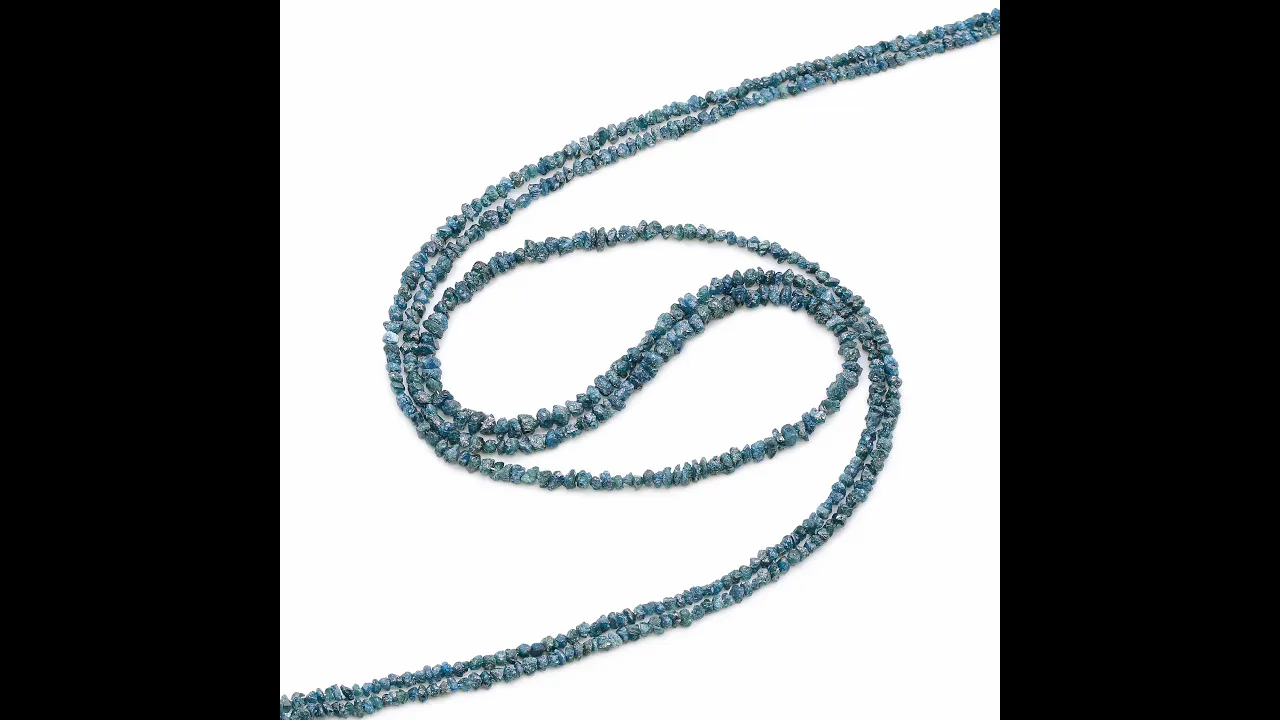 Blue Diamond 3mm to 4mm Raw Uncut Nugget Beads (17 Inch)
