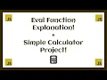 Eval Function In JavaScript with Basic Calculator Project