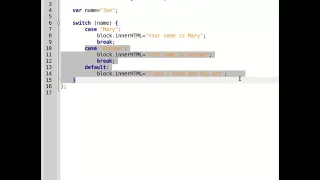 lesson 9 switch statement JavaScript Course