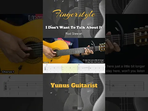 I Don't Want To Talk About It - Rod Stewart - Fingerstyle Guitar Tutorial + TAB #fingerstyle