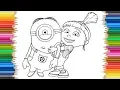 Kid - Despicable Me 3 Agnes with a Minion Coloring Pages l Coloring s For Children Learn Colors