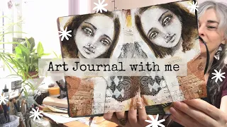 ART JOURNAL WITH ME FOR SELF CARE with some mixed media art journaling