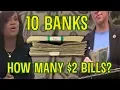 Went to 10 banks in 24 hours seeking 2 bills - how many did I get Hidden camera challenge