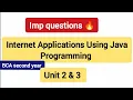 Internet Applications Using Java Programming BCA second year imp questions